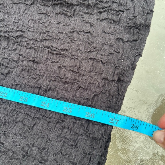 Habitat XL black crinkle gauzy popover boho blouse Lagenlook boho Fall scandi - Picture 6 of 6